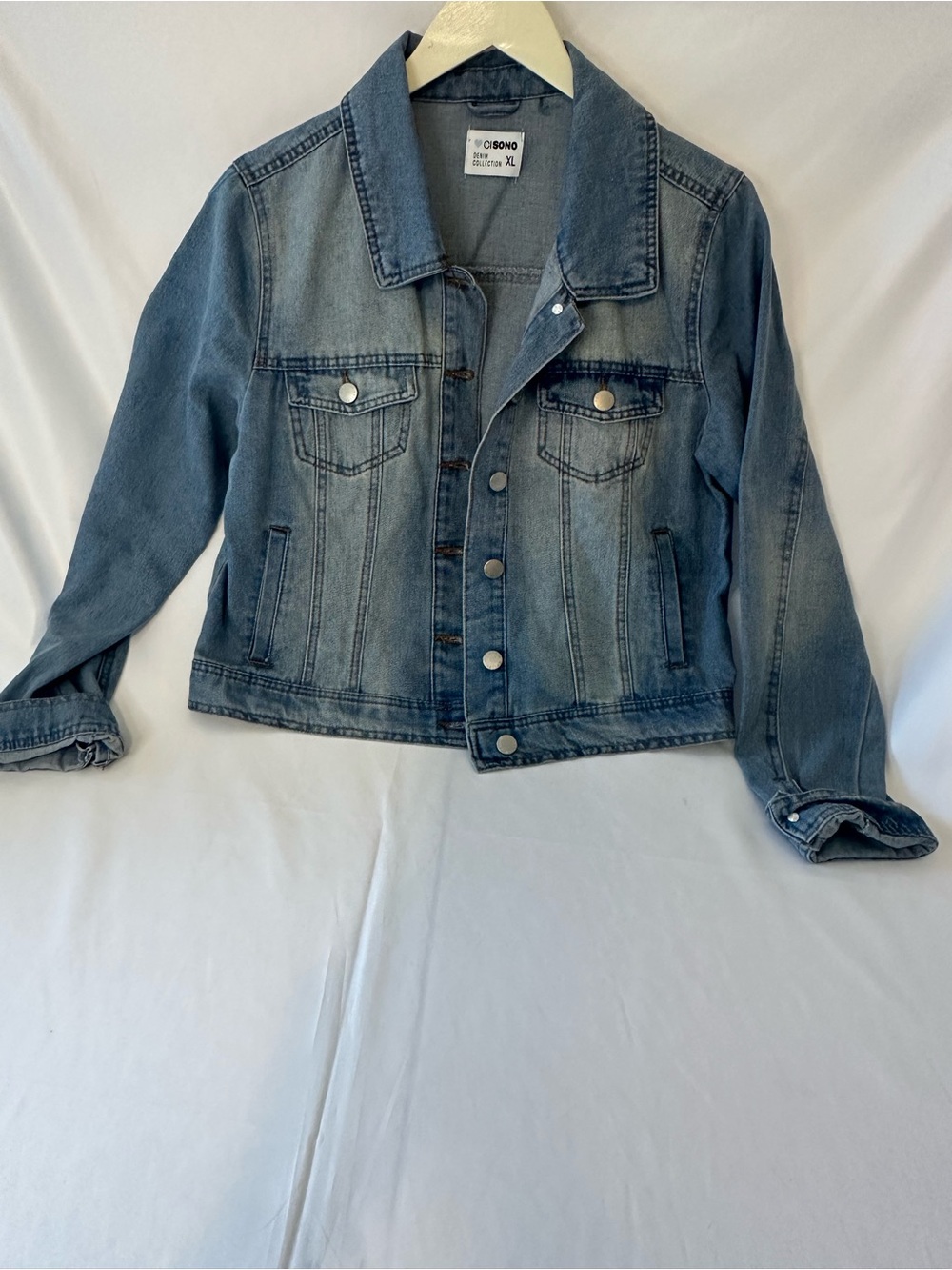 Ci Sono Light Blue Denim Jacket with Button Front